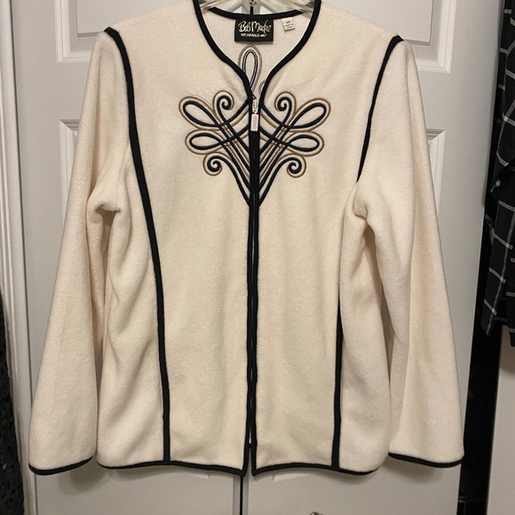 Bob Mackie Wearable Art Sweater Jacket Sweater Jacket Fleece Size M - Picture 1 of 12